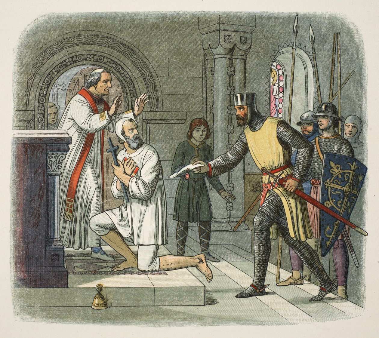 Hubert preso dal santuario di Boisars, 1232, da Una cronaca d