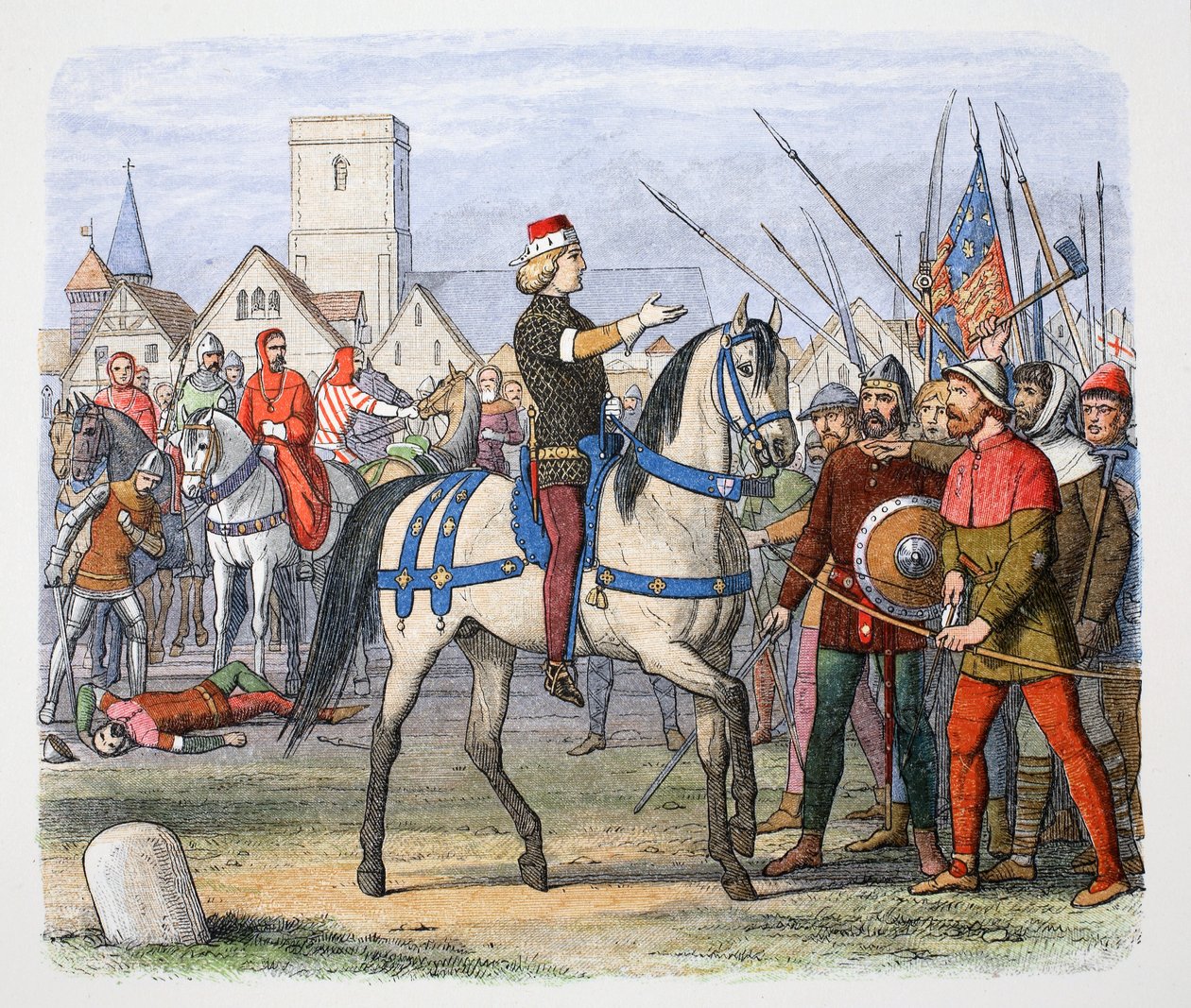 Re Riccardo II incontra i ribelli a Smithfield, Rivolta dei Contadini da James William Edmund Doyle