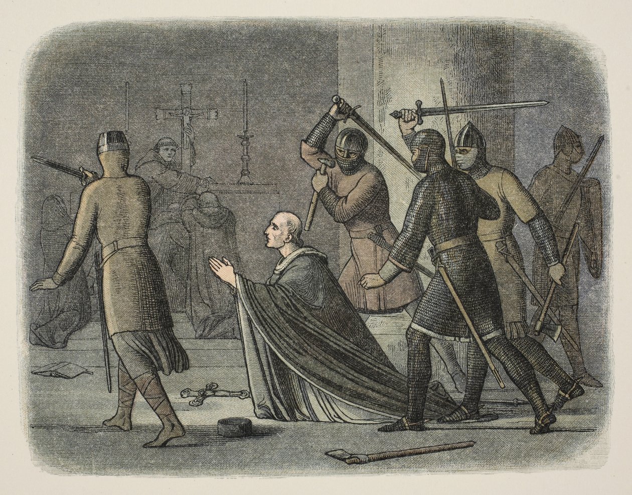 Omicidio di Thomas Becket, Cattedrale di Canterbury, 29 dicembre 1170, da Una cronaca dell