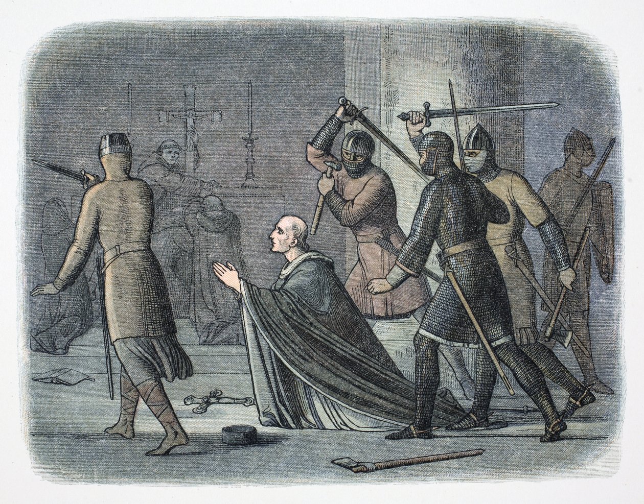 Omicidio di Thomas Becket, Cattedrale di Canterbury, Kent, 1170, 1864 da James William Edmund Doyle