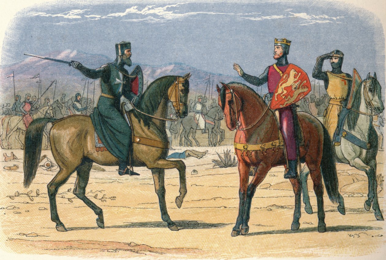 Riccardo e il Maestro di San Giovanni, 1191, 1864 da James William Edmund Doyle