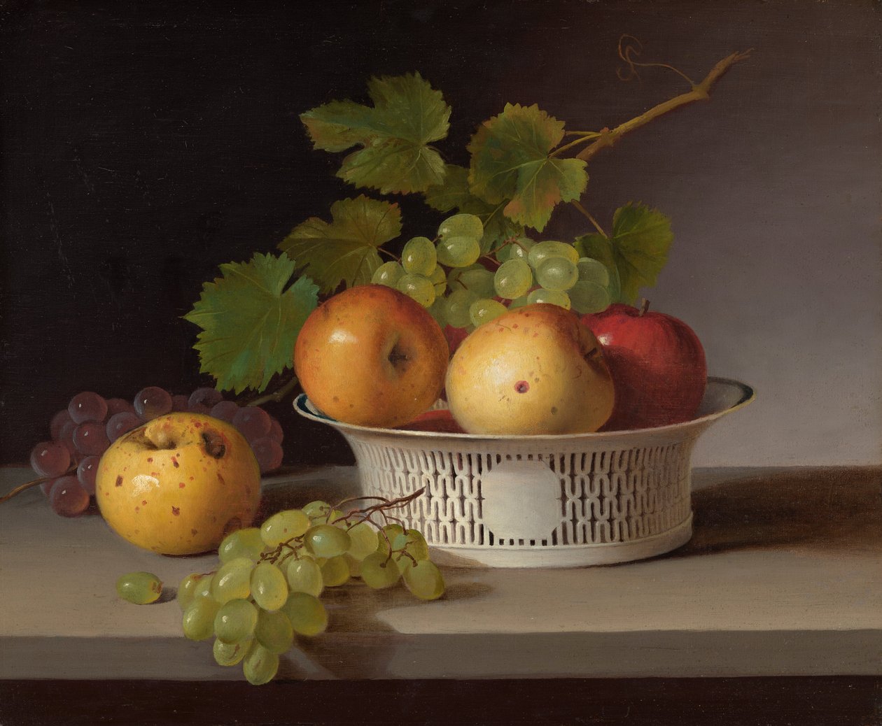 Natura morta di frutta con cesto da esportazione cinese da James the Elder Peale