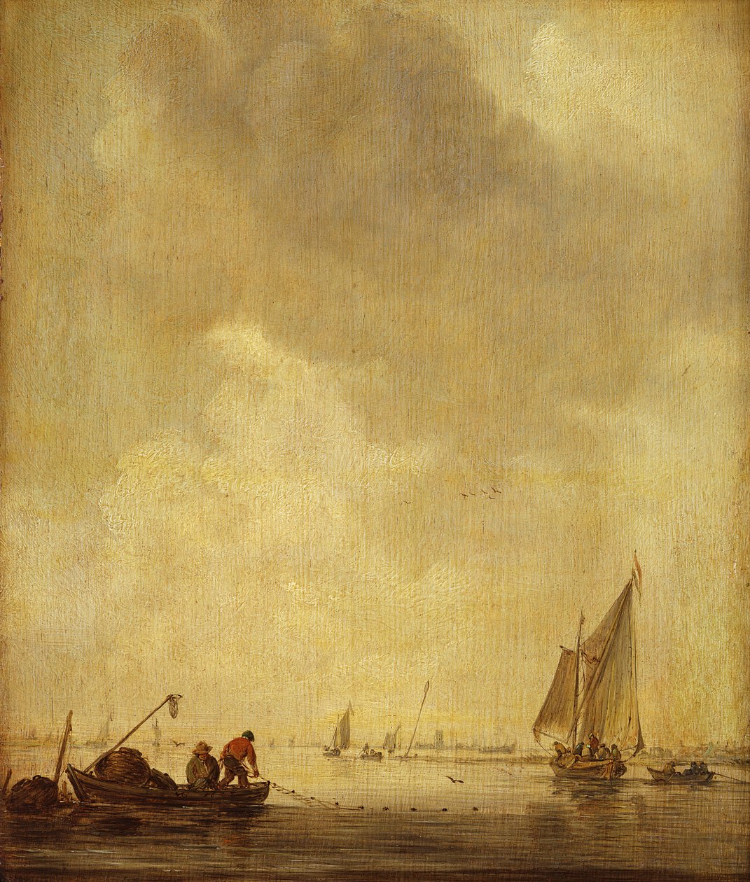 Scena fluviale, con pescatori che stendono una rete, 1638 da Jan Josephsz van Goyen