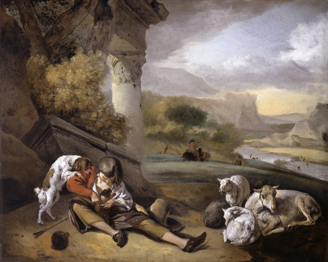 Paesaggio con pastorello da Jan Baptist Weenix