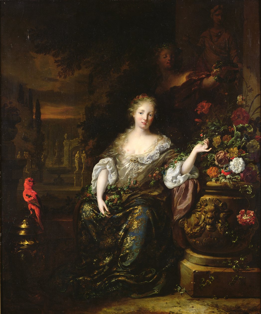 Donna seduta in un parco, 1688 da Jan Baptist Weenix