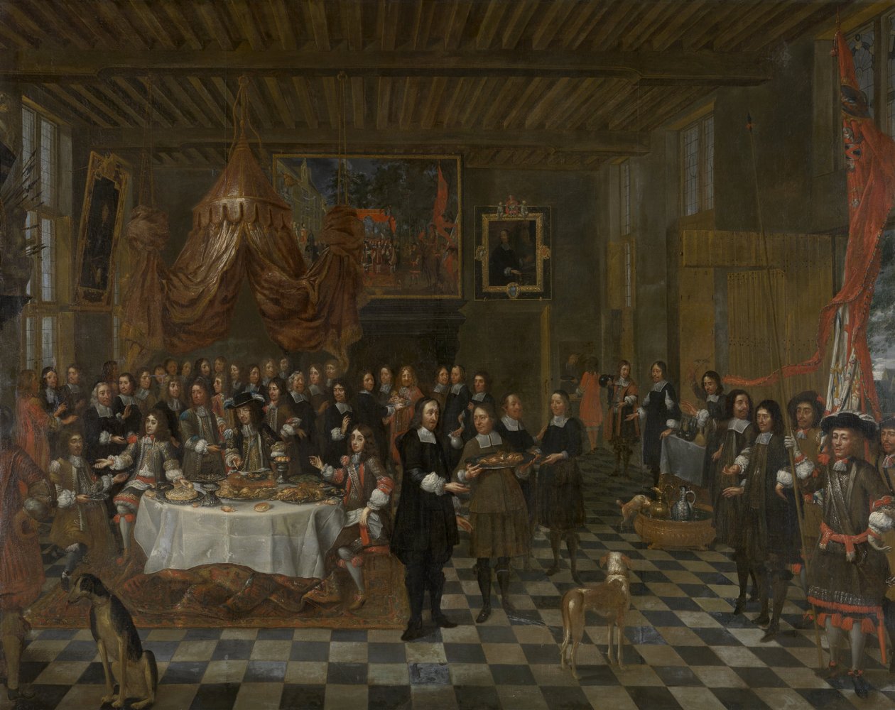 Il ricevimento di Carlo II e dei suoi fratelli nella Gilda di Santa Barbara a Bruges da Jan Baptist van Meunincxhove