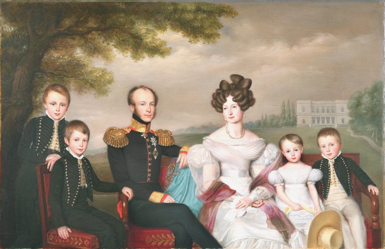 Re Guglielmo II con la sua famiglia. Da sinistra a destra da Jan Baptist van der Hulst