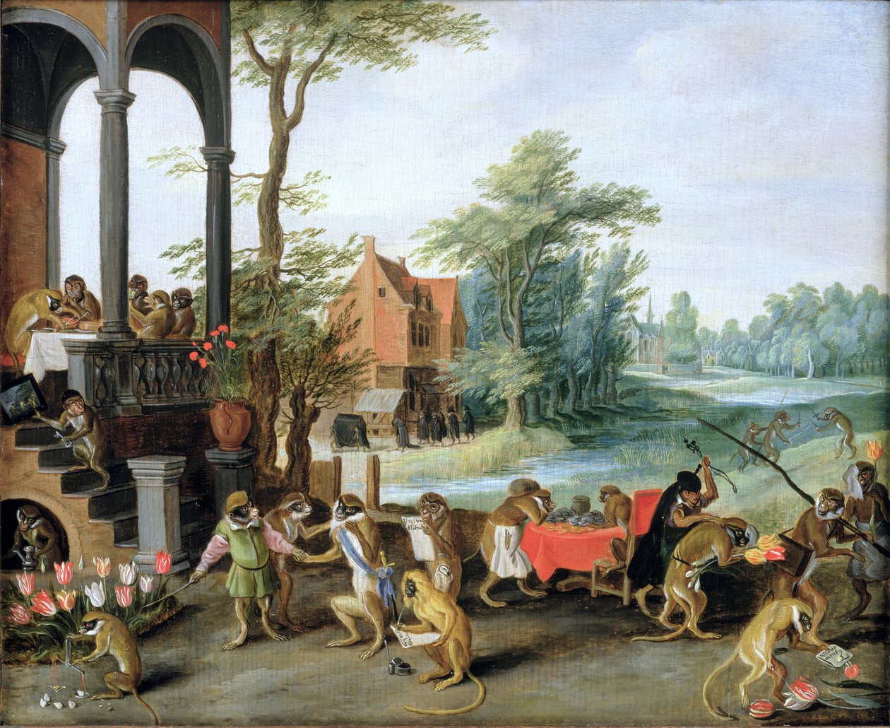 Una satira della follia della mania dei tulipani da Jan the Elder Brueghel