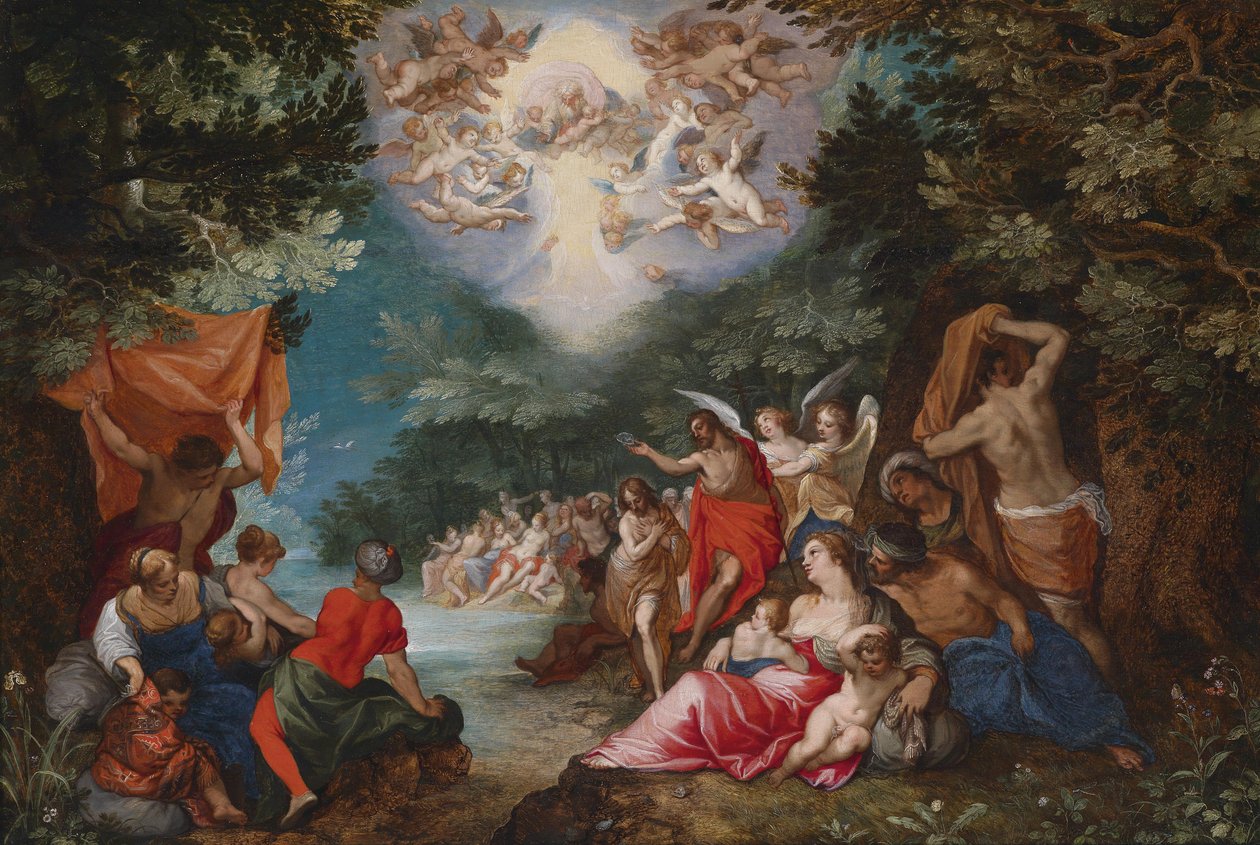 Il battesimo di Cristo nel fiume Giordano da Jan the Elder Brueghel