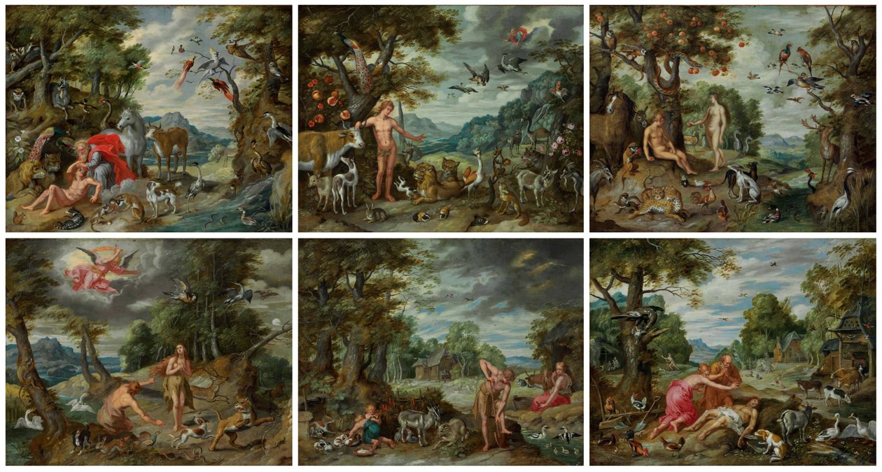 La storia di Adamo ed Eva da Jan Brueghel the Younger