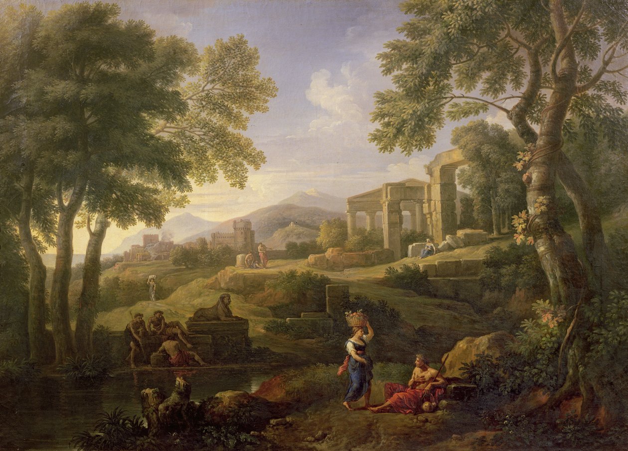 Paesaggio classico con figure e rovine da Jan Frans van Bloemen