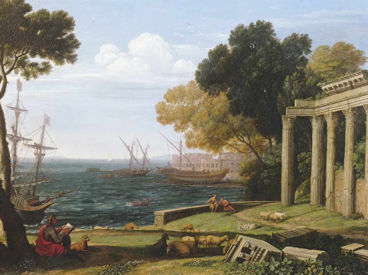 Vista del mare, porto e anfiteatro di Pola da Jan Frans van Bloemen