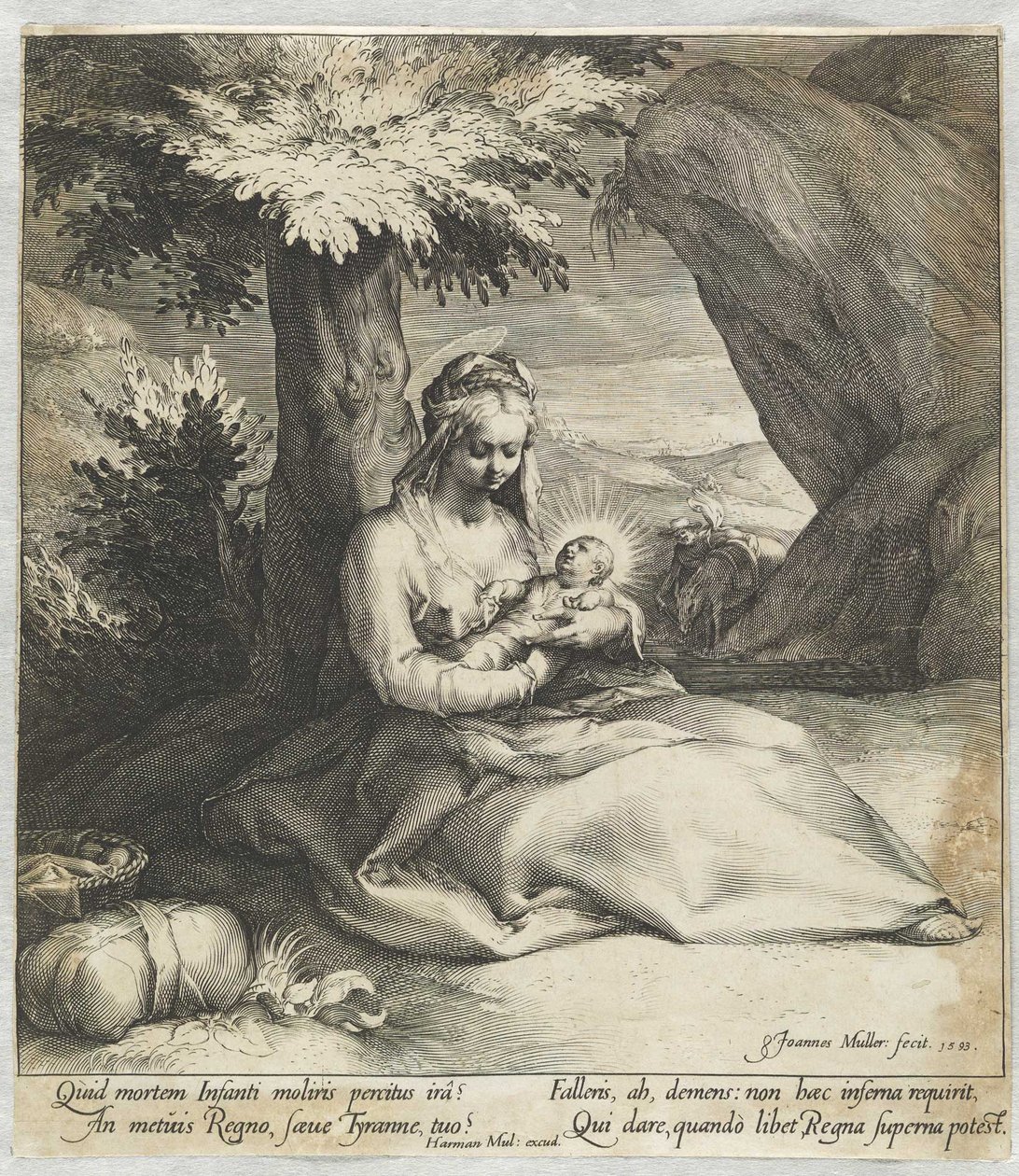 Il riposo durante la fuga in Egitto da Jan Harmensz. Muller