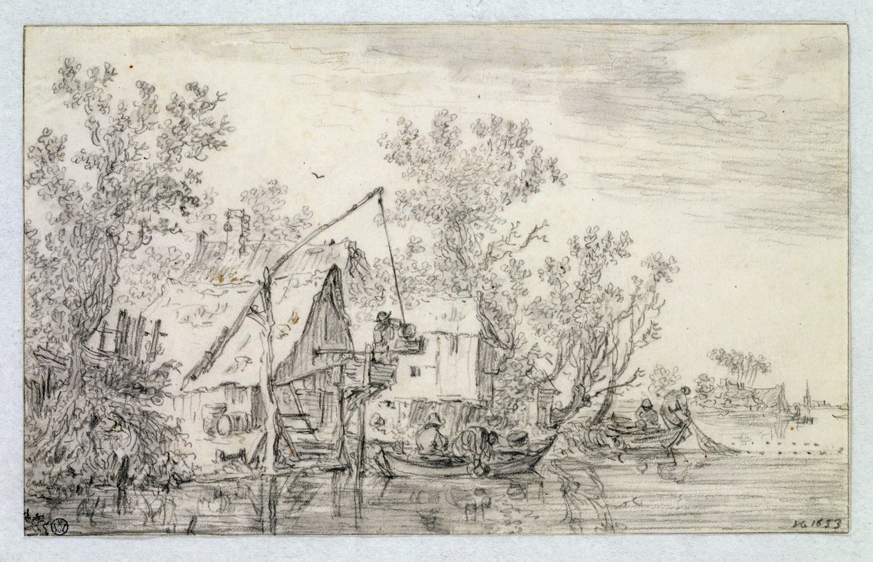 Paesaggio fluviale boscoso, 1653 da Jan Josephsz van Goyen