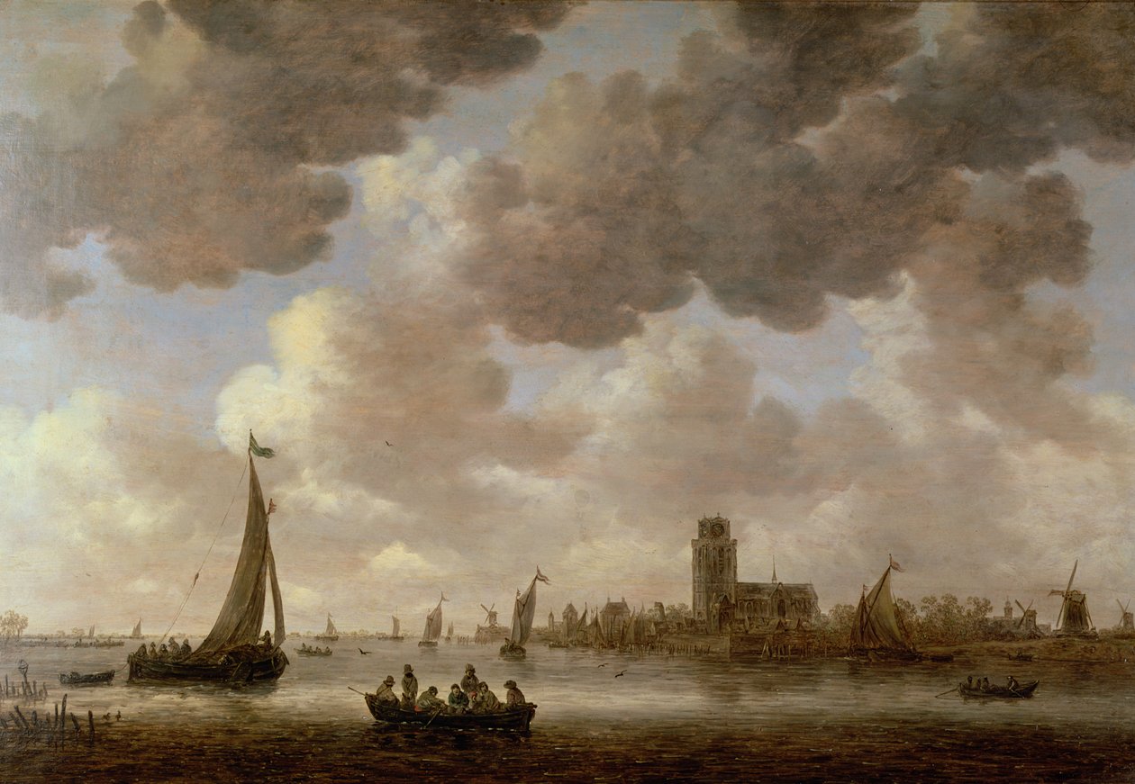Veduta di Dordrecht a valle dalla Grote Kerk, 1647 da Jan Josephsz van Goyen