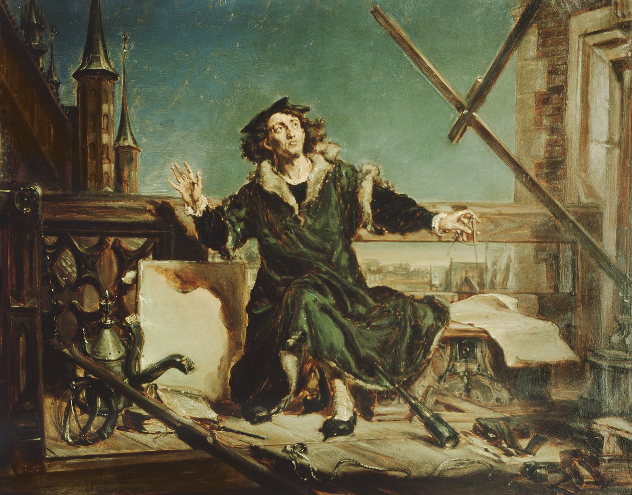 Copernico nella torre a Frombork da Jan Alojzy Matejko