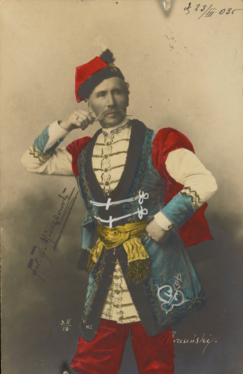 Feliks Krzesiński (Felix Kschessinsky) in costume da balletto per Mazurka da Jan Mieczkowski