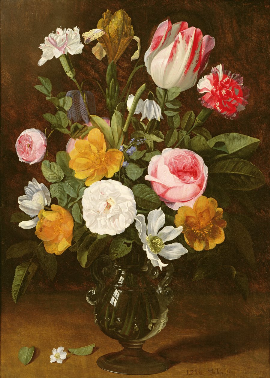 Natura Morta di Fiori in un Vaso di Vetro da Jan Philip van Thielen