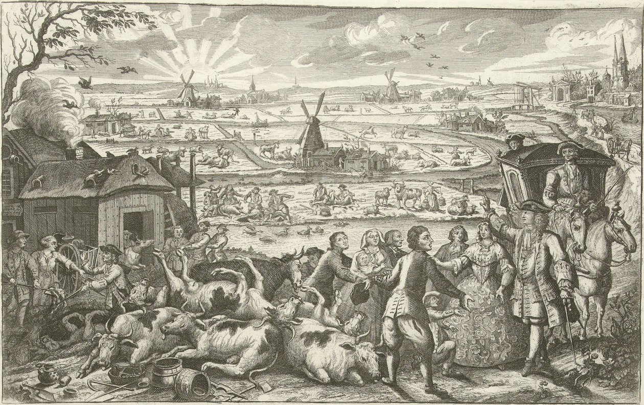 Peste bovina nei Paesi Bassi nel XVIII secolo da Jan Smit