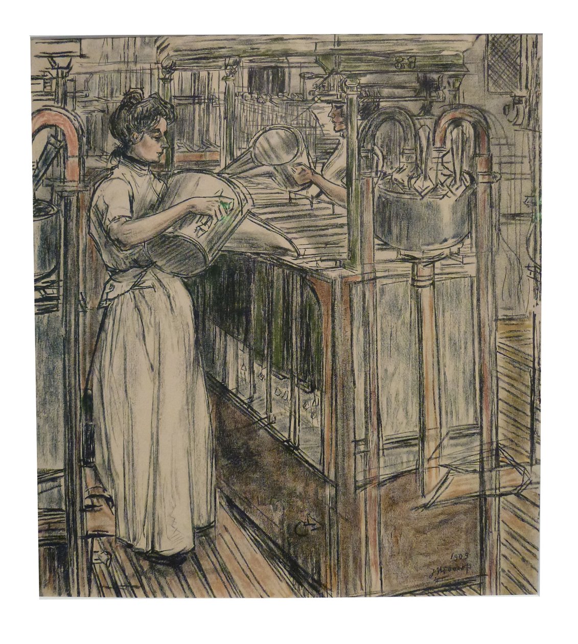 Gieterij 1 di 12 litografie che Toorop ha fatto sulla fabbricazione delle candele da Jan Toorop
