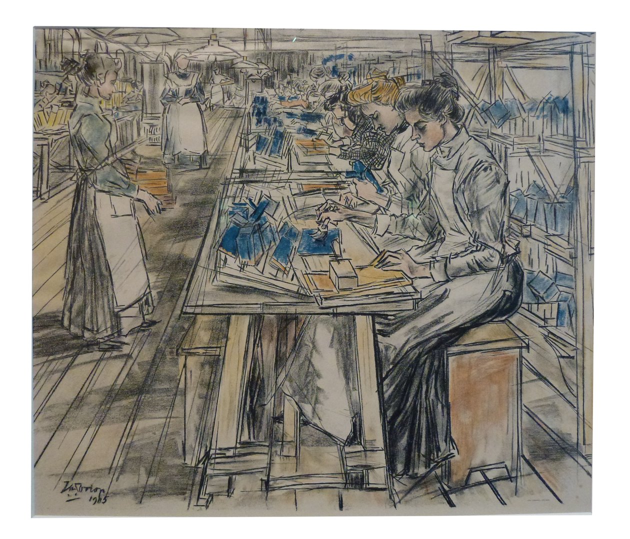 Kokerplakkerij 1 di 12 litografie che Toorop ha fatto sulla fabbricazione delle candele da Jan Toorop