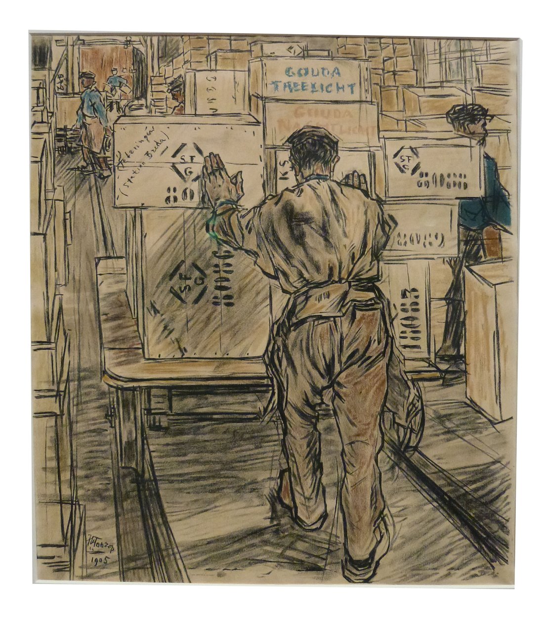 Magazzini 1 di 12 litografie che Toorop ha realizzato sulla fabbricazione delle candele da Jan Toorop