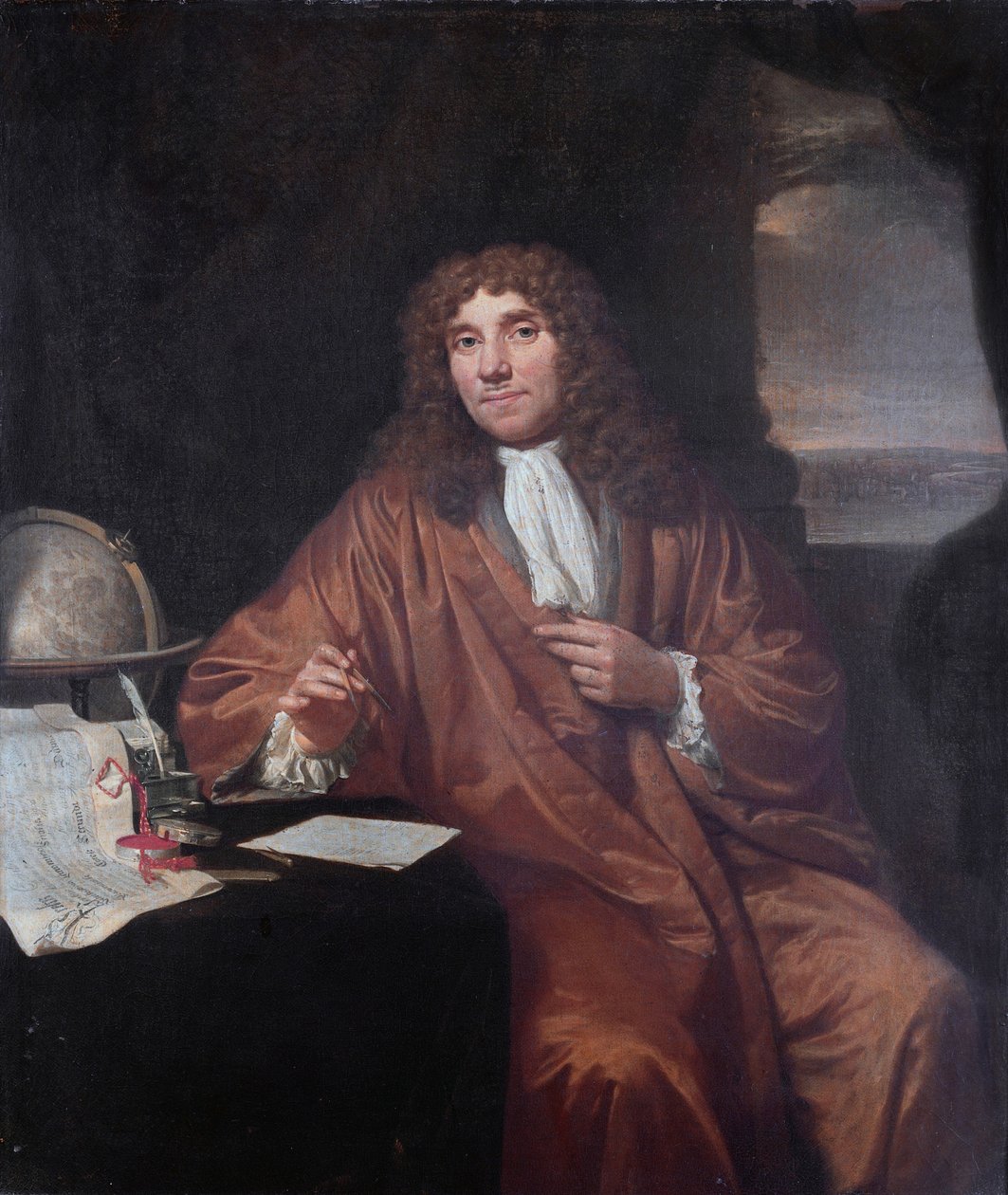 Ritratto di Anthonie van Leeuwenhoek (1632-1723) da Jan Verkolje