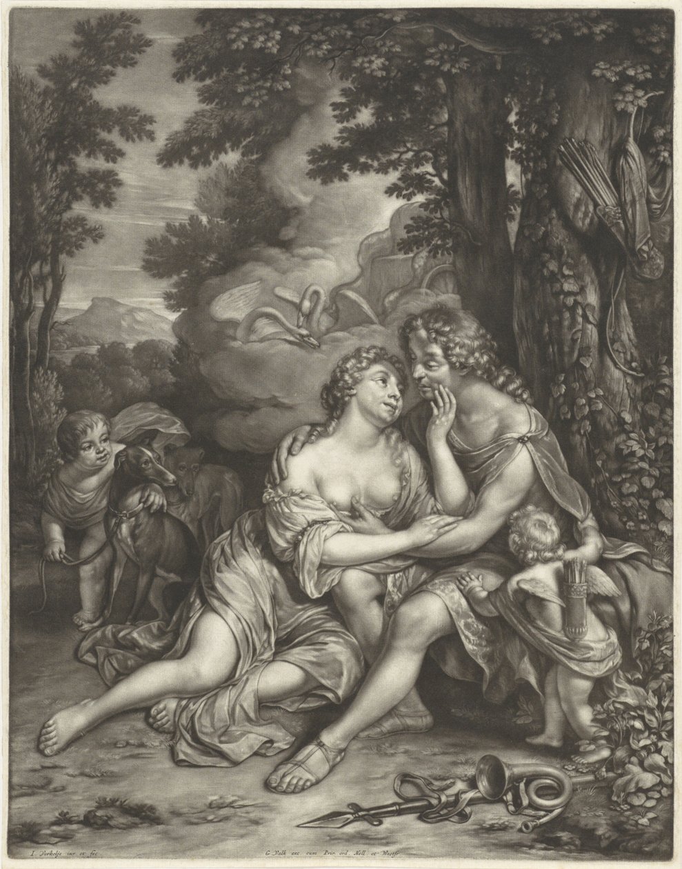 Venere e Adone da Jan Verkolje