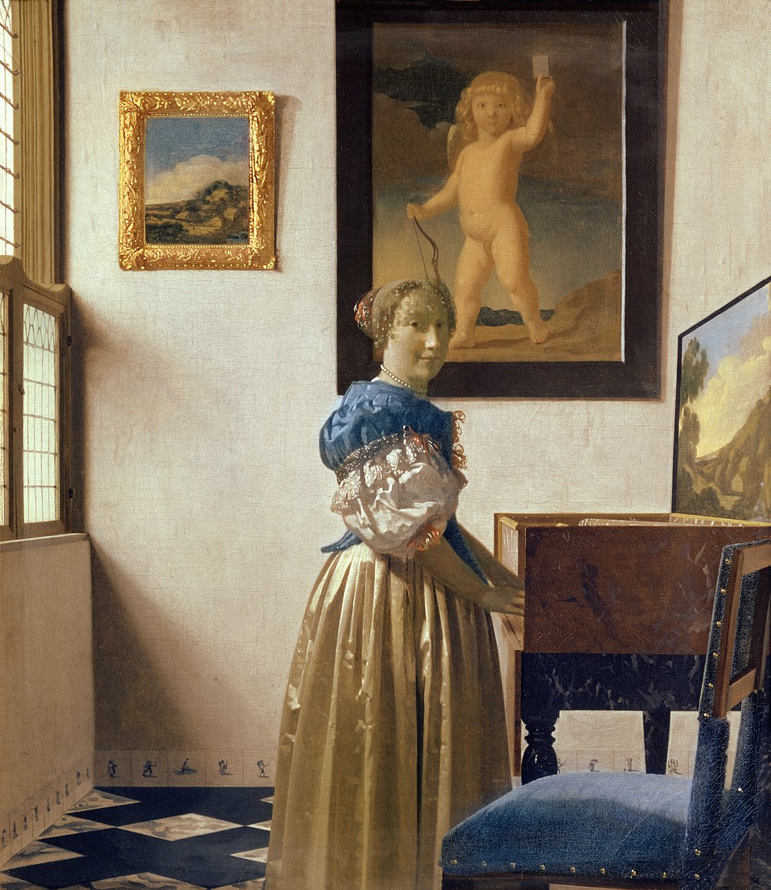 Una giovane donna in piedi al virginale, c.1670-72 da Jan Vermeer van Delft