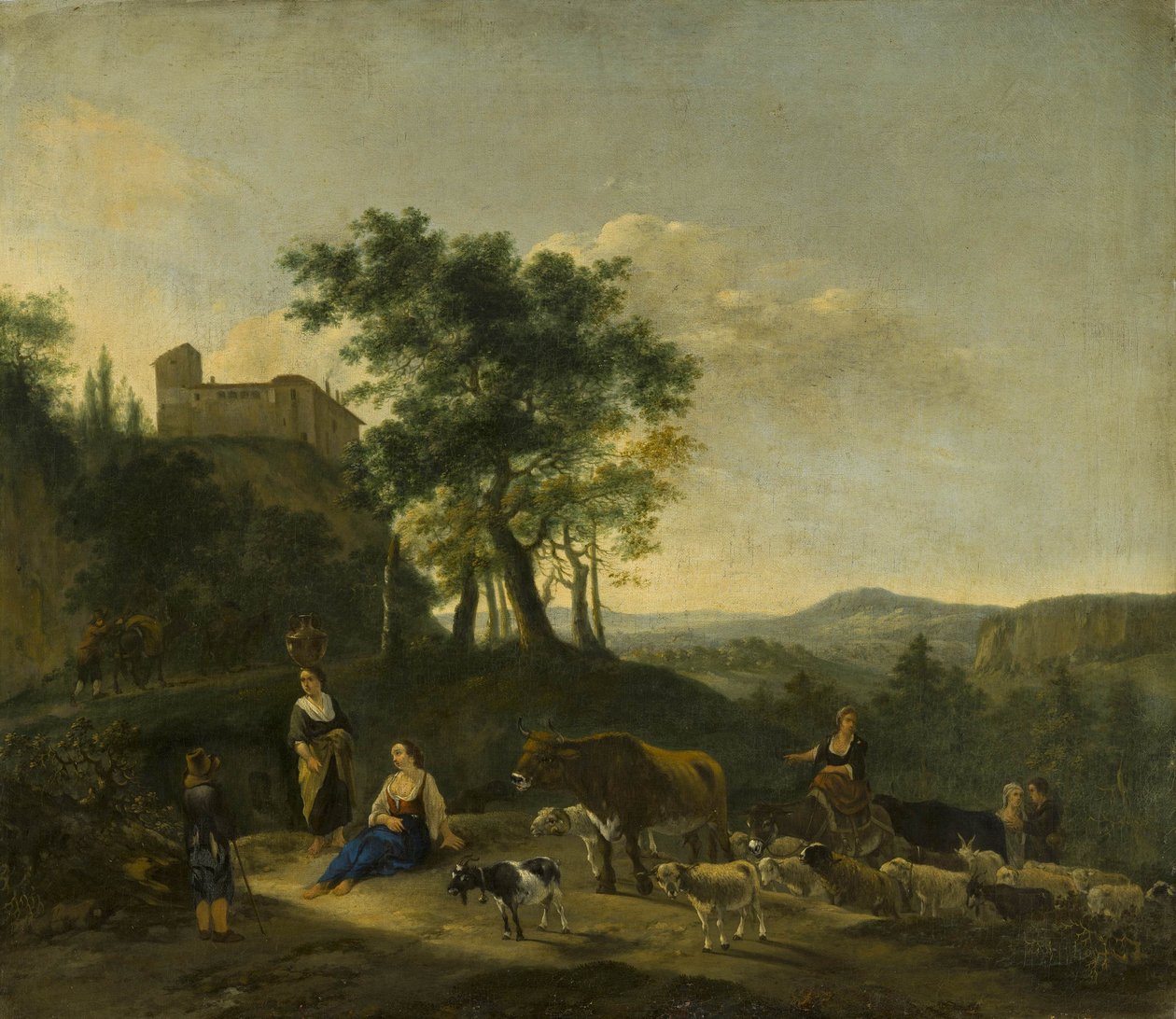 Paesaggio italianeggiante con pastori da Jan Willemsz Lapp