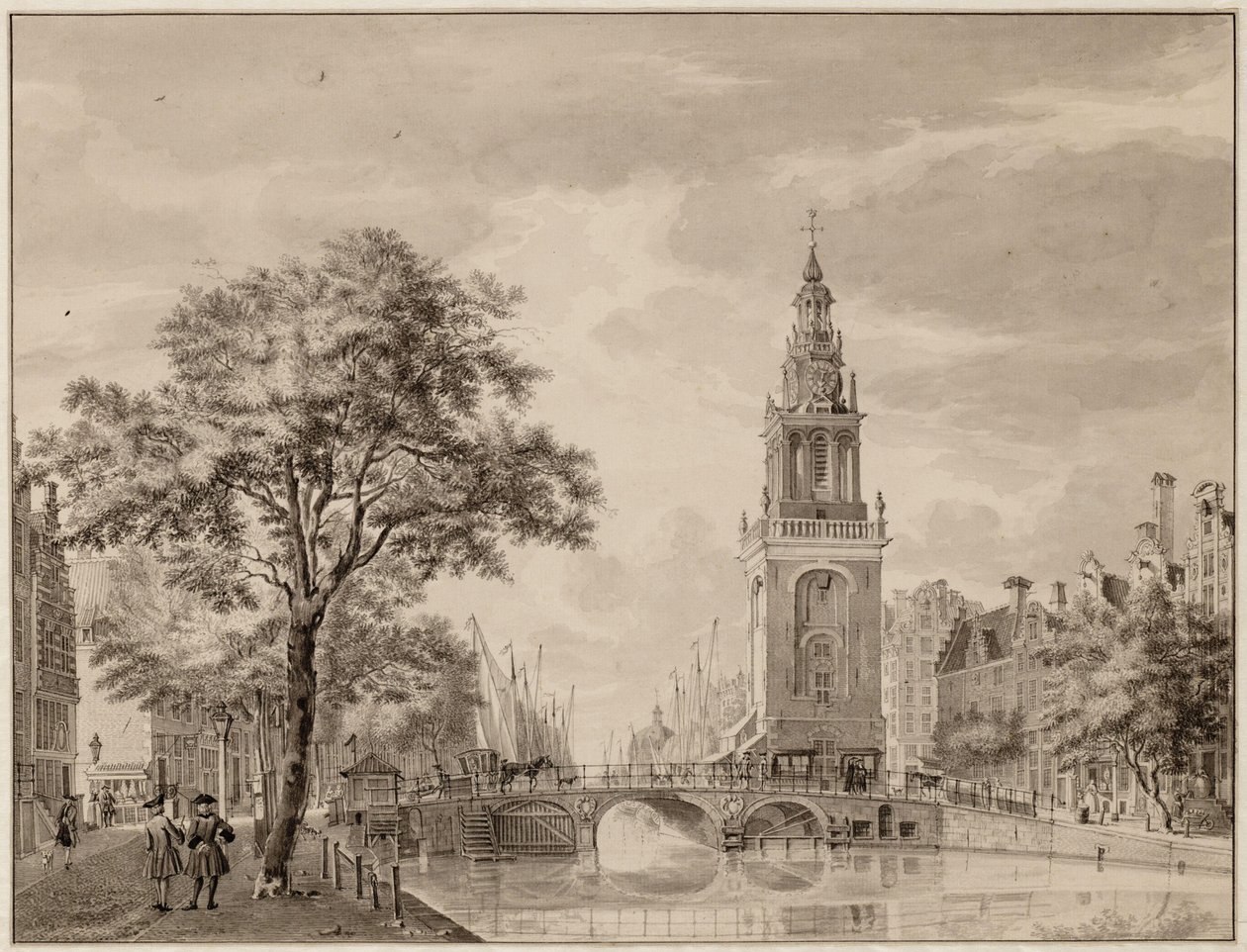 De Torensluis e la Jan Rodenpoortstoren. Disegno. Amsterdam, Archivio della città di Amsterdam da Jan de Beijer