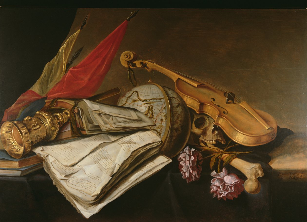 Una natura morta di vanitas, 1663 da Jan van Dalen