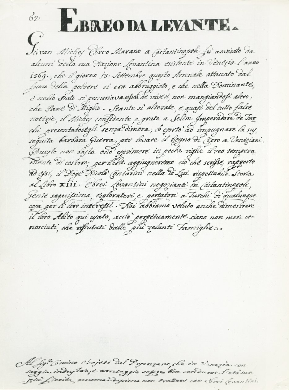 Un uomo ebreo del Levante, pagina da 