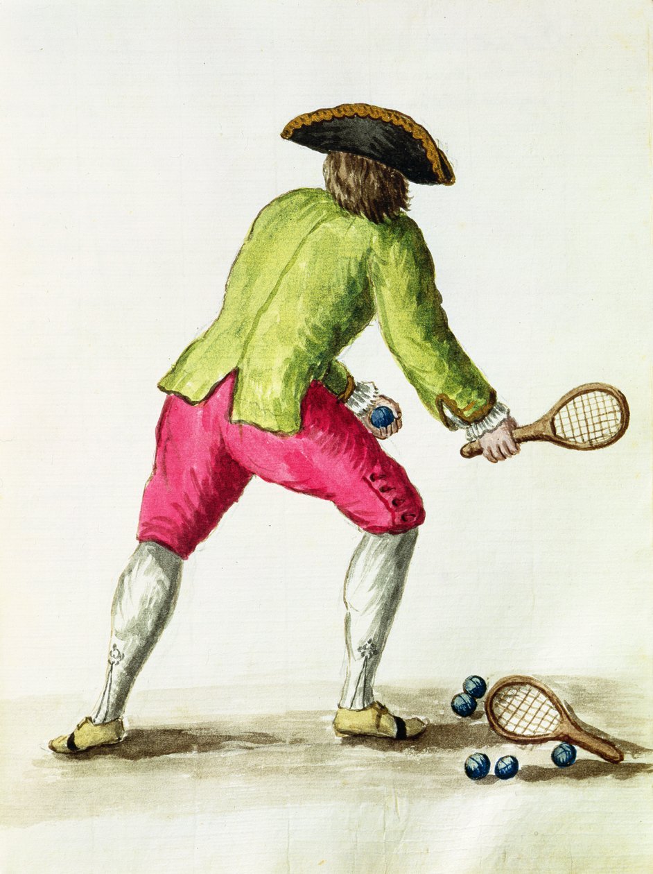 Un Uomo che Gioca con una Racchetta e Palline da Jan van Grevenbroeck