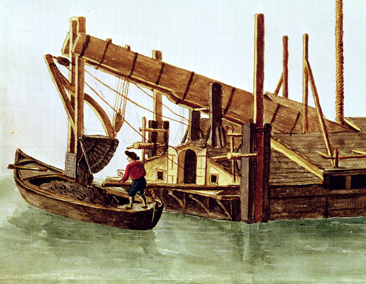 Dragaggio di un canale da Jan van Grevenbroeck