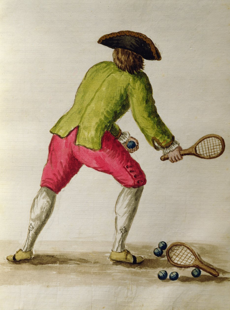 Nobile che gioca a racchette da Jan van Grevenbroeck