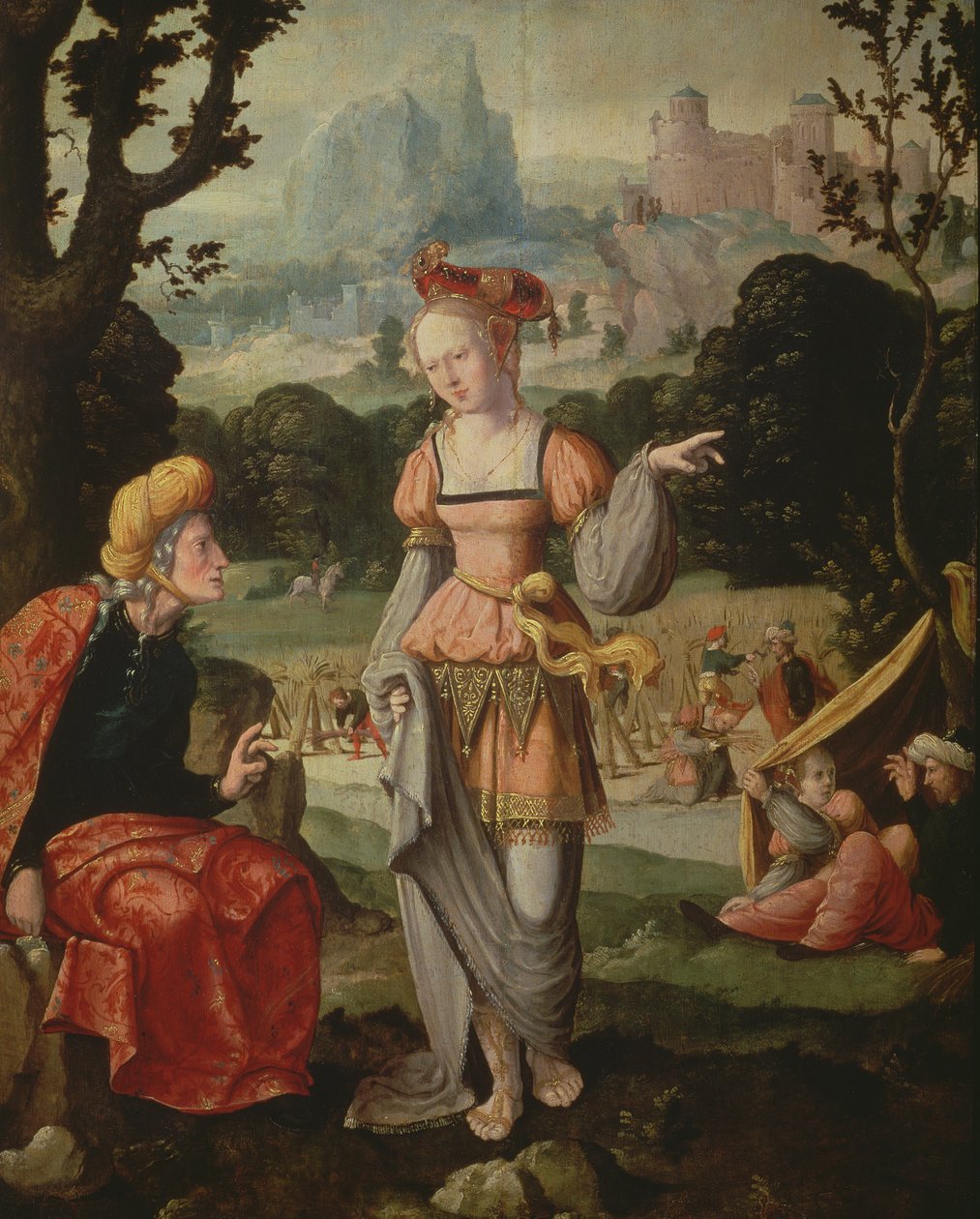 Ruth e Naomi nel campo di Boaz, c.1530-40 da Jan van Scorel