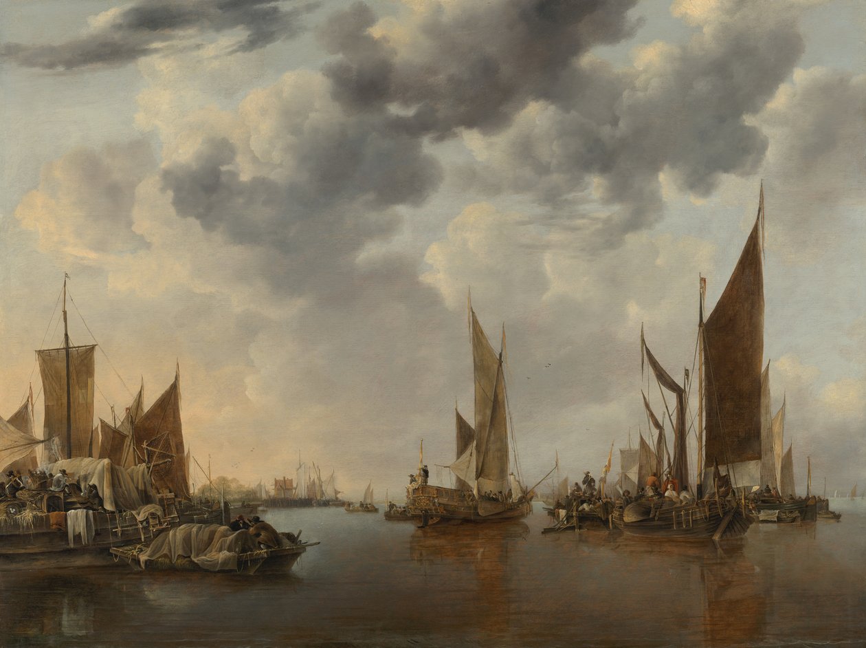 Veduta marina con navi da Jan van de Cappelle