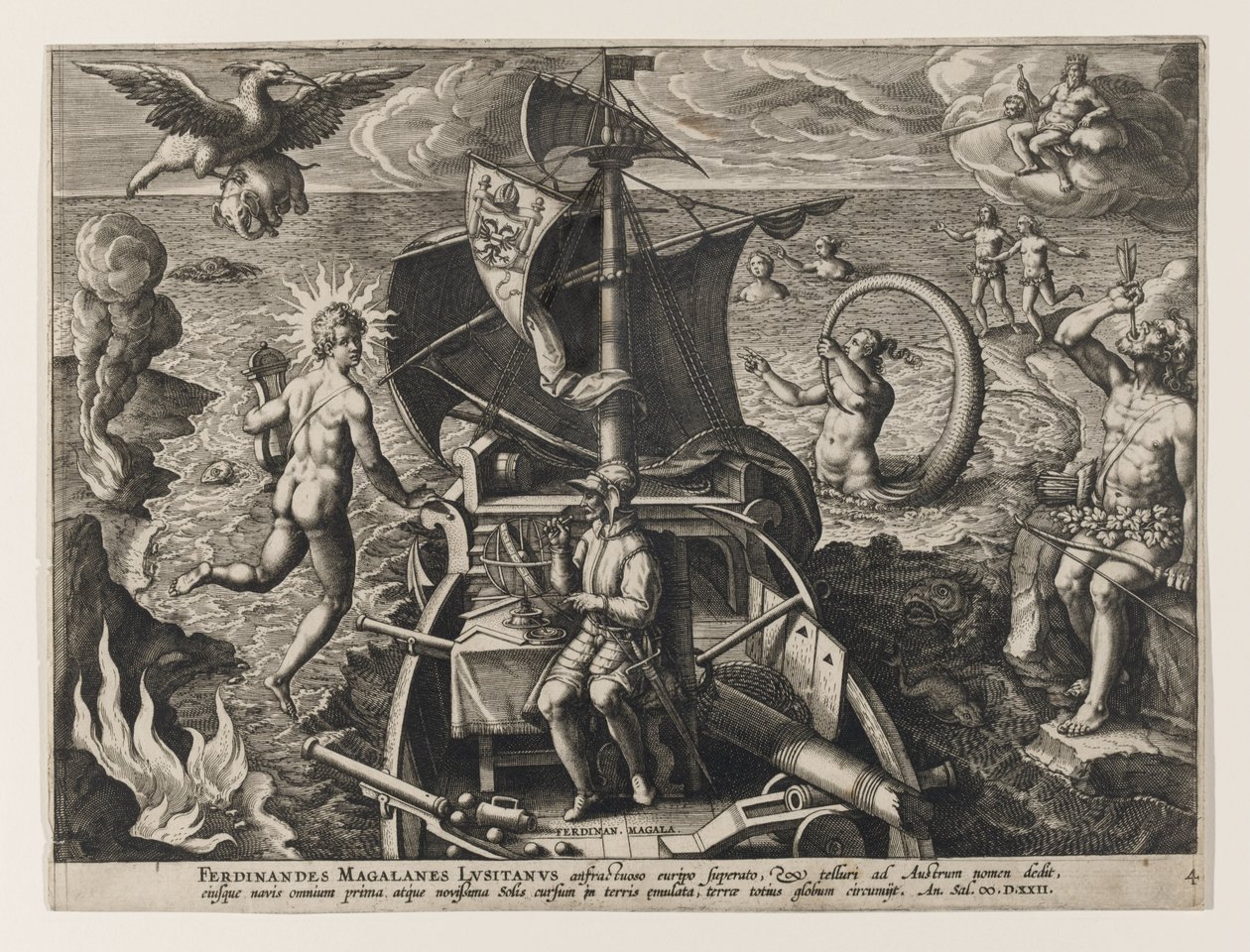 Ferdinandes Magalanes Lusitanus, tavola 4 da Americae Retectio da Jan van der Straet
