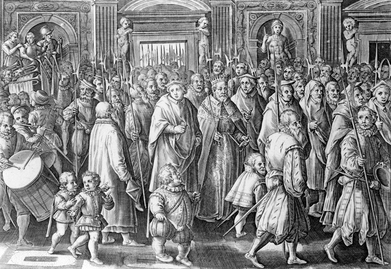 Il ritorno di Cosimo I dopo la sua incoronazione, inciso da Philips Galle, 1583 da Jan van der Straet