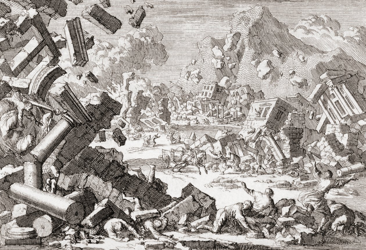Terremoto del 1667 a Dubrovnik, Croazia da Jan (after) Luyken