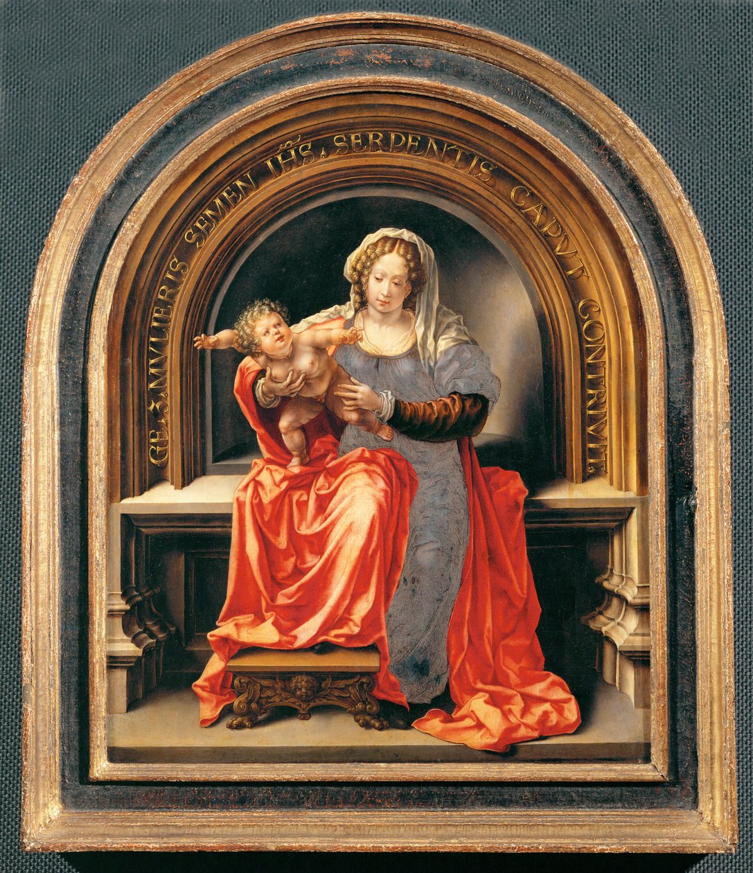 Madonna con Bambino (dipinto su legno di quercia) da Jan (c.1472-c.1533) Gossaert