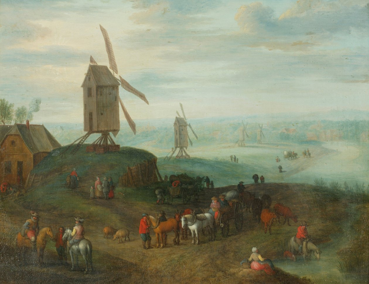 Paesaggio con mulini a vento da Jan (follower of) Brueghel