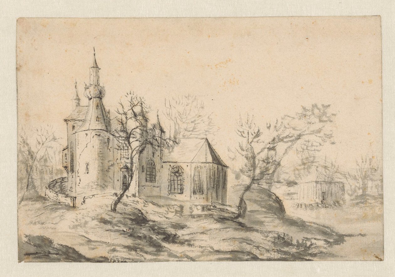 Chiesa su una collinetta da Jan Abrahamsz. Beerstraten