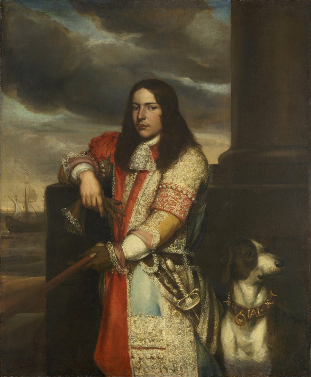 Olandese: Engel de Ruyter (1649-83). Viceammiraglio, figlio di Michiel Adriaensz de Ruyter Ritratto di Engel de Ruyter da Jan Andrea Lievens