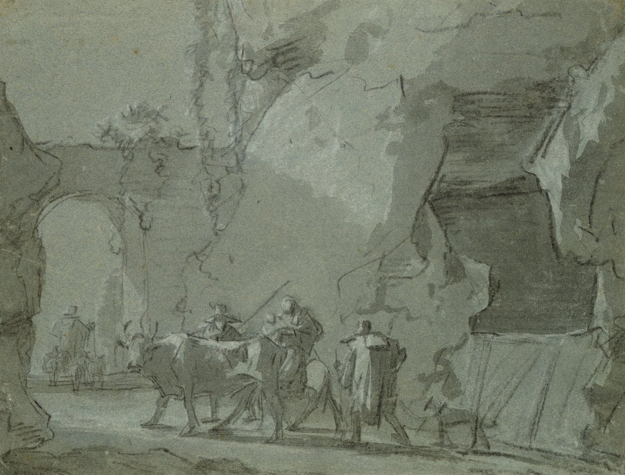 Pastori Davanti a un Arco, c.1650-52 da Jan Asselijn