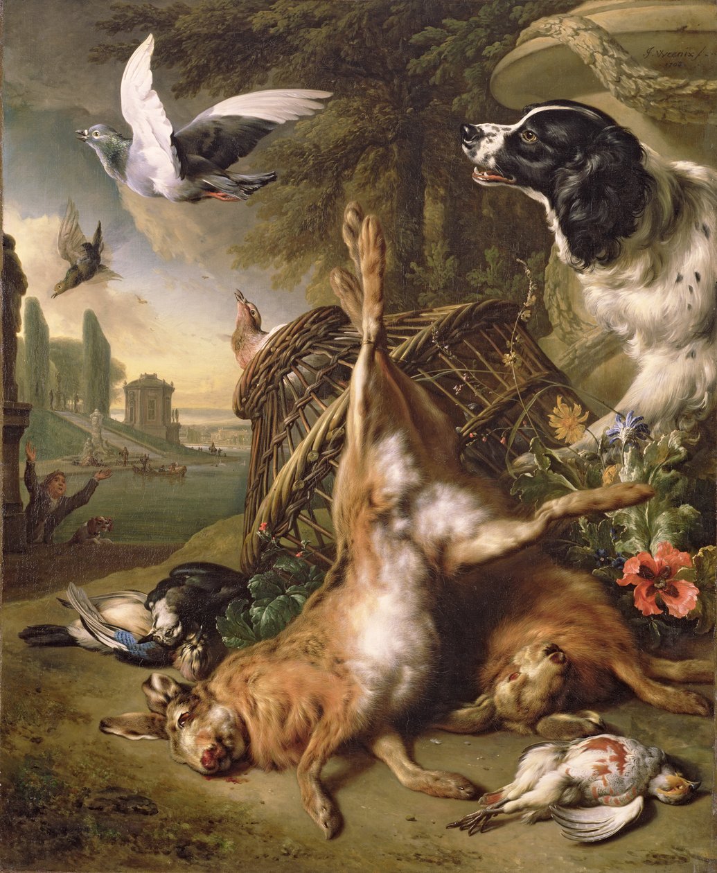 Natura morta con selvaggina e lepri da Jan Baptist Weenix