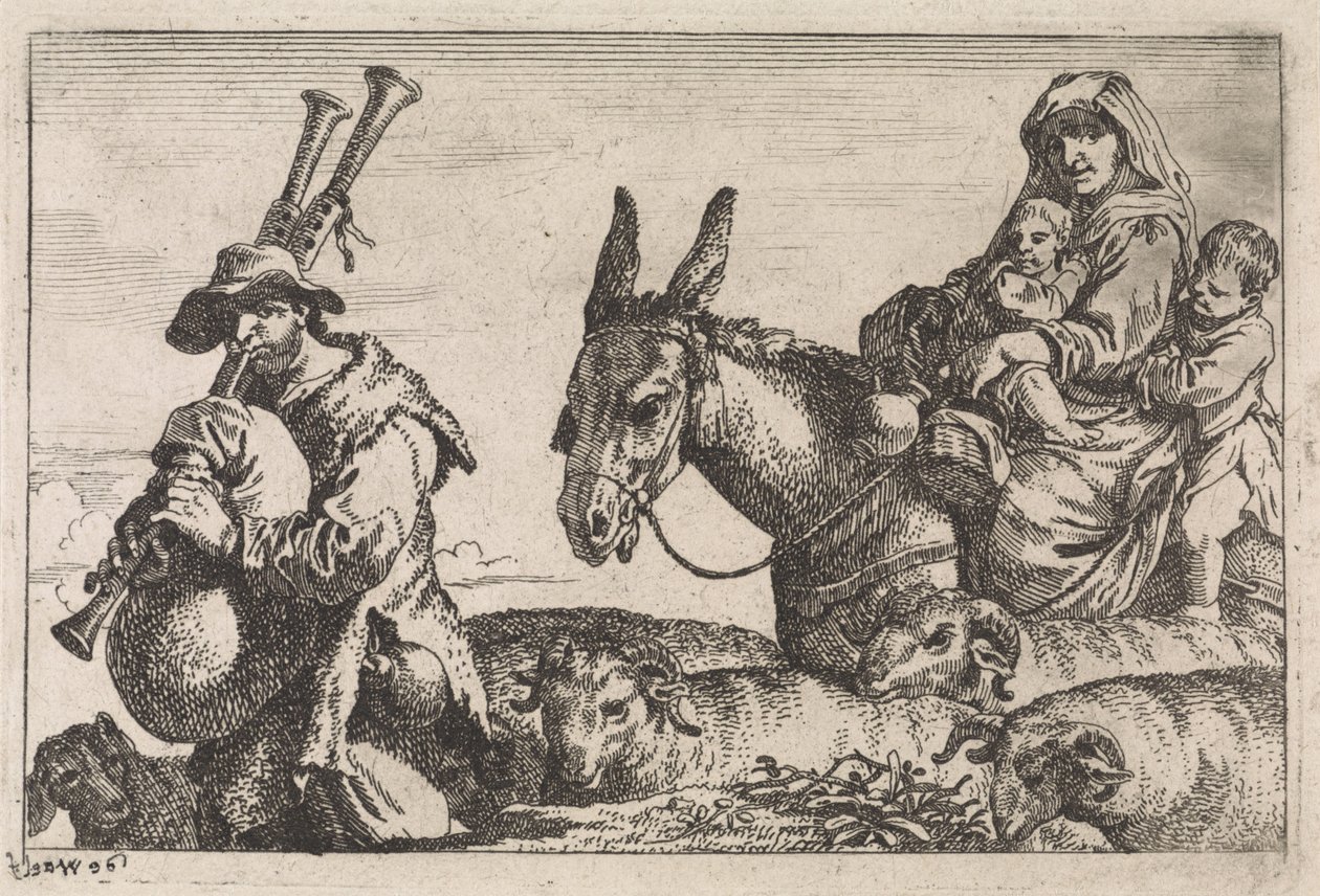 Il suonatore di cornamusa da Jan Baptist de Wael