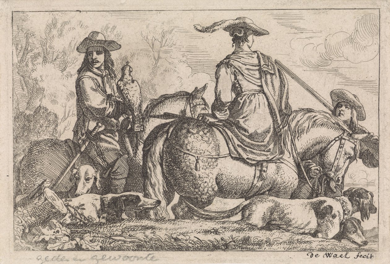 Caccia con il falcone da Jan Baptist de Wael