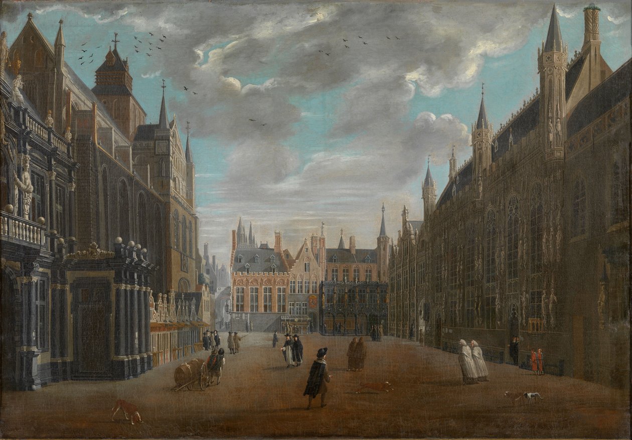 Piazza Burg a Bruges da Jan Baptist van Meunincxhove